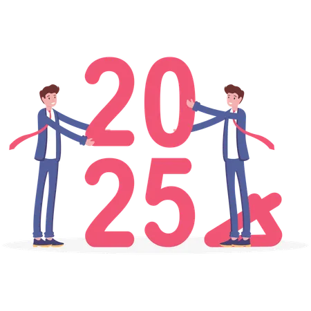 Happy new year 2025  Illustration
