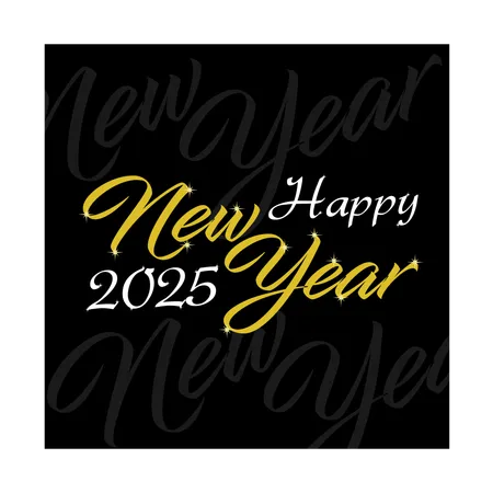 Happy New Year 2025  Illustration