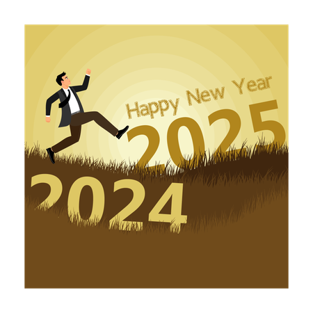 Happy New Year 2025  Illustration