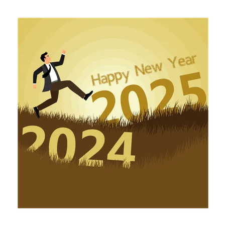 Happy New Year 2025  Illustration