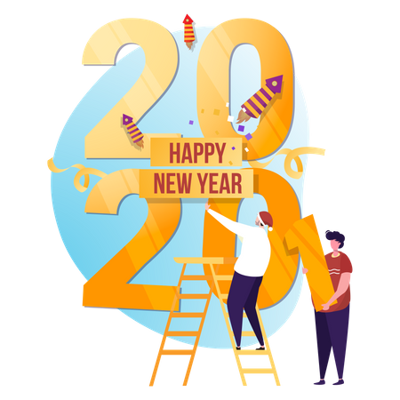 Happy new year  Illustration