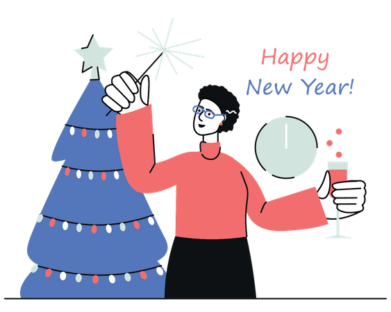 Happy new year  Illustration