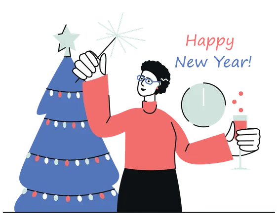 Happy new year  Illustration