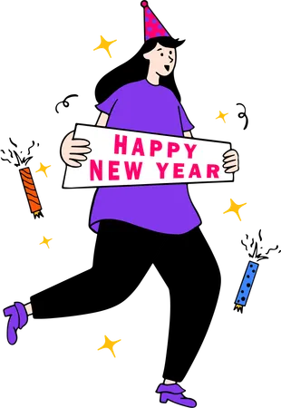 Happy New Year Banner  Illustration
