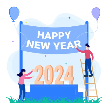 Happy New Year  Illustration