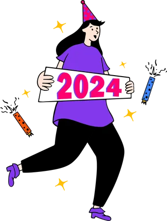 Happy New Year 2024 Illustration Illustration