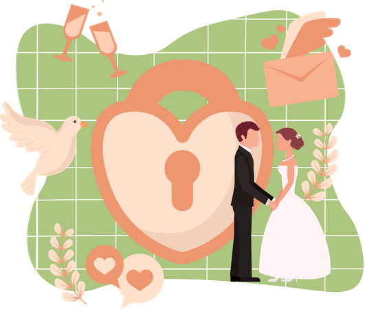 Happy Newlywed  Illustration