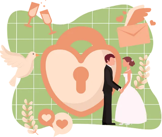 Happy Newlywed  Illustration