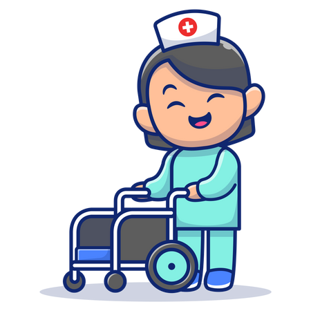 Happy nurse serving during covid pandemic Illustration