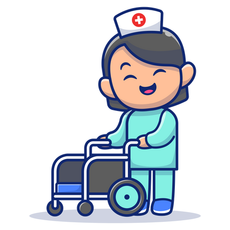 Happy nurse serving during covid pandemic  Illustration