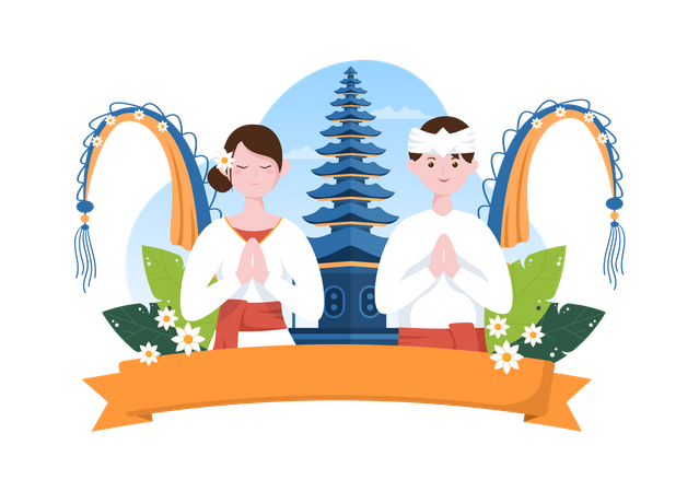 Happy Nyepi Day  Illustration