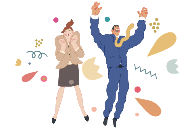 Happy office people  Illustration