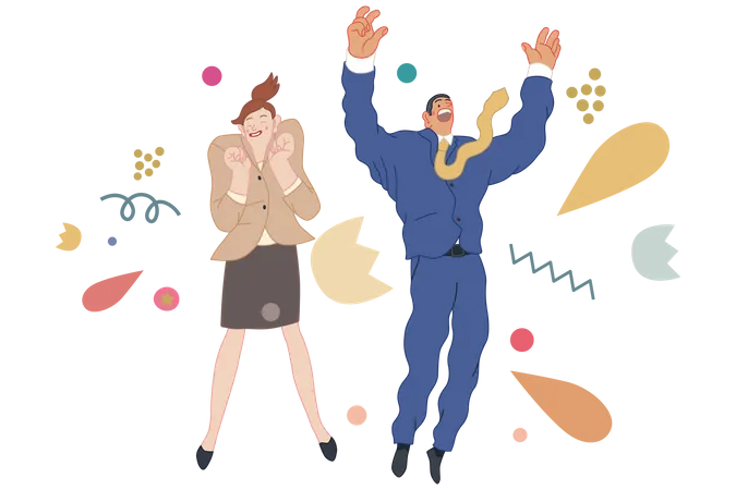 Happy office people  Illustration