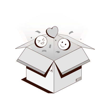 Happy Parcel Unboxing  Illustration