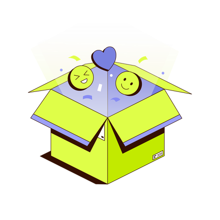 Happy Parcel Unboxing  Illustration