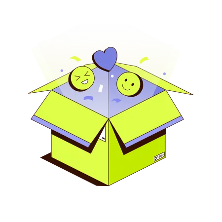 Happy Parcel Unboxing  Illustration