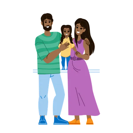 Family Latin Vector Hispanic Father Mother Happy Child Home Together Man Woman Young Kid Daughter Love Dad Family Latin Character People Flat Cartoon Illustration Illustration