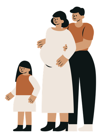 Happy Parents and Children  Illustration