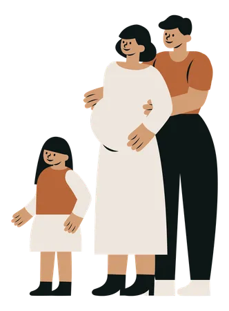 Happy Parents and Children  Illustration