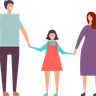 happy parents with daughter illustration