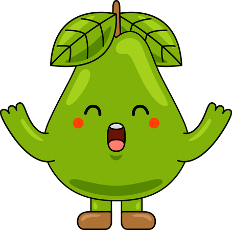 Happy Pear Mascot Character  Illustration