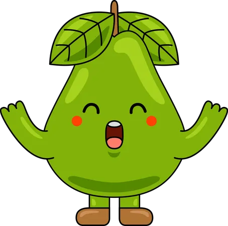 Happy Pear Mascot Character  Illustration