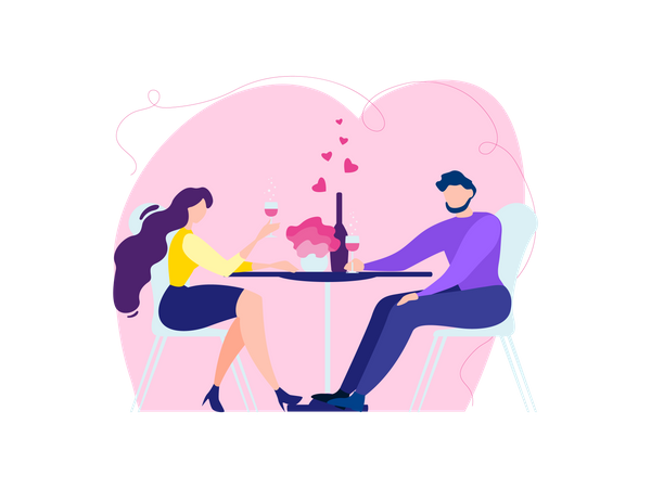 Happy People Dating  Illustration