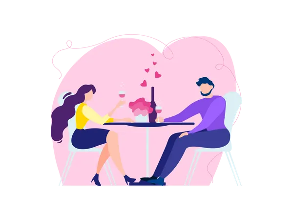 Happy People Dating  Illustration