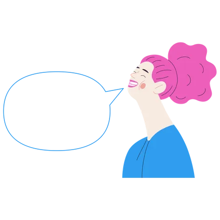 Happiness Happy Smiling Young Woman Portrait Modern Flat Vector Concept Illustration Of A Speaking Happy Person Feeling And Emotion Concept Illustration