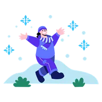 Happy people when it snows