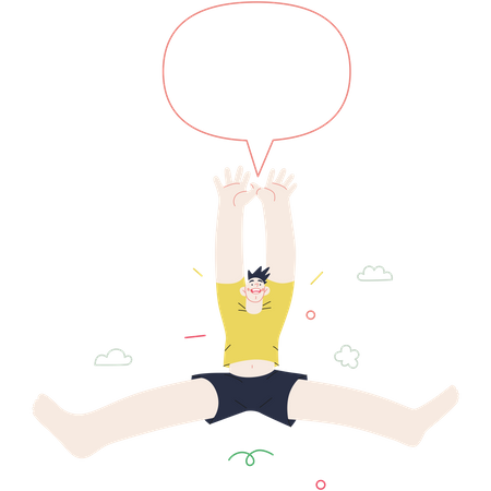 Happy person jumping in air Illustration