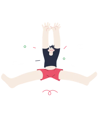 Happy person jumping in air Illustration
