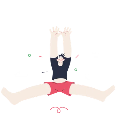 Happy person jumping in air  Illustration