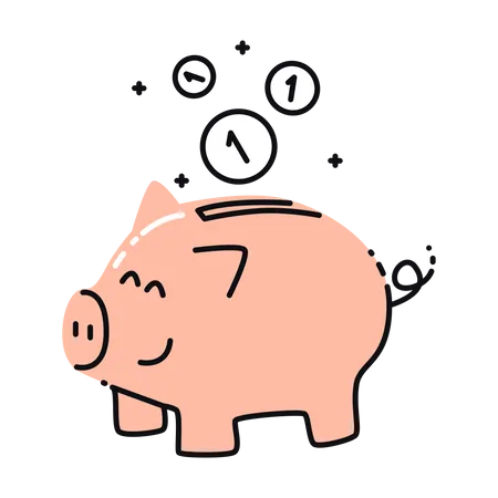 Happy Piggy Bank  Illustration