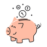 happy piggy bank illustrations