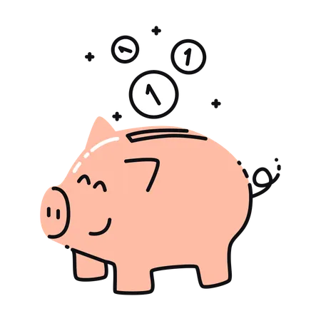 Happy Piggy Bank  Illustration
