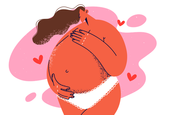 Happy pregnant female  Illustration