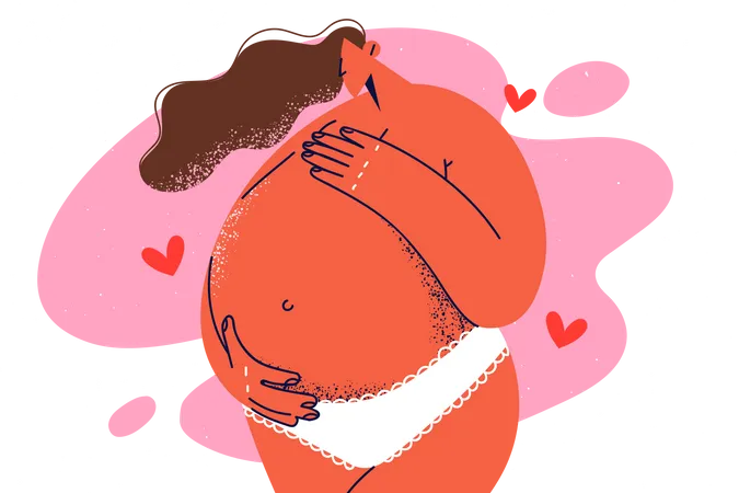 Happy pregnant female  Illustration