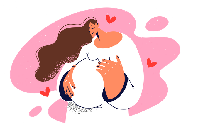 Happy pregnant female  Illustration