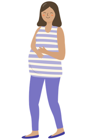 Happy Pregnant waiting for baby  Illustration