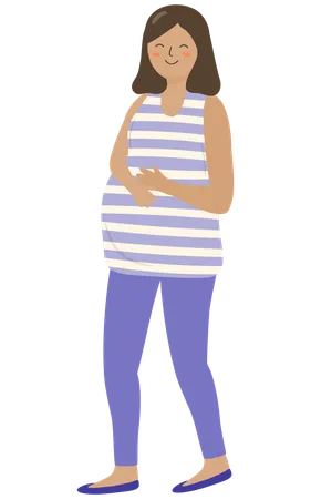 Happy Pregnant waiting for baby  Illustration