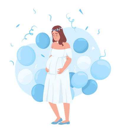 Happy Pregnant Woman Illustration