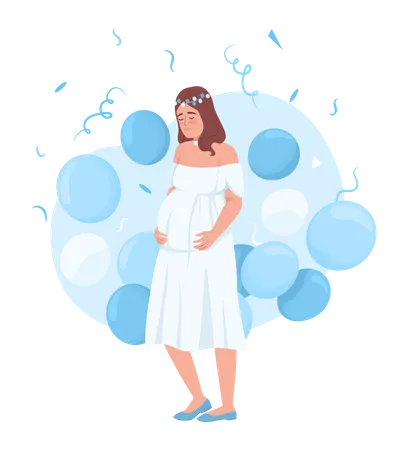 Happy Pregnant Woman Illustration