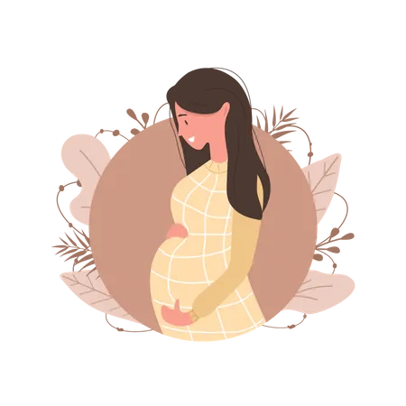 Happy pregnant woman  Illustration