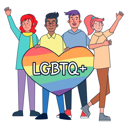 Happy pride month LGBTQ  Illustration