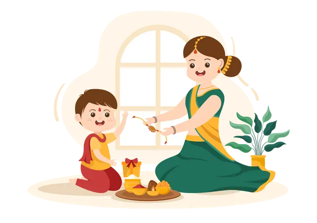 Happy Raksha Bandhan  Illustration