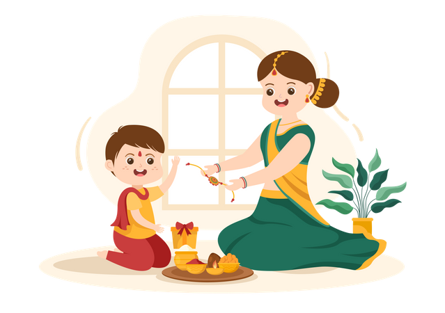Happy Raksha Bandhan  Illustration