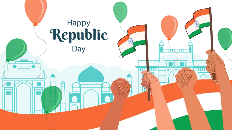 Happy Republice Day  Illustration