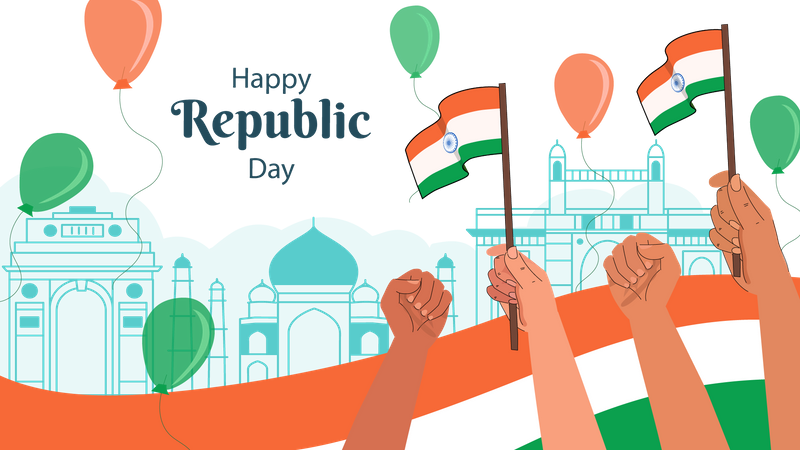 Happy Republice Day  Illustration