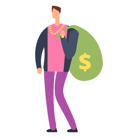 Happy rich man  Illustration